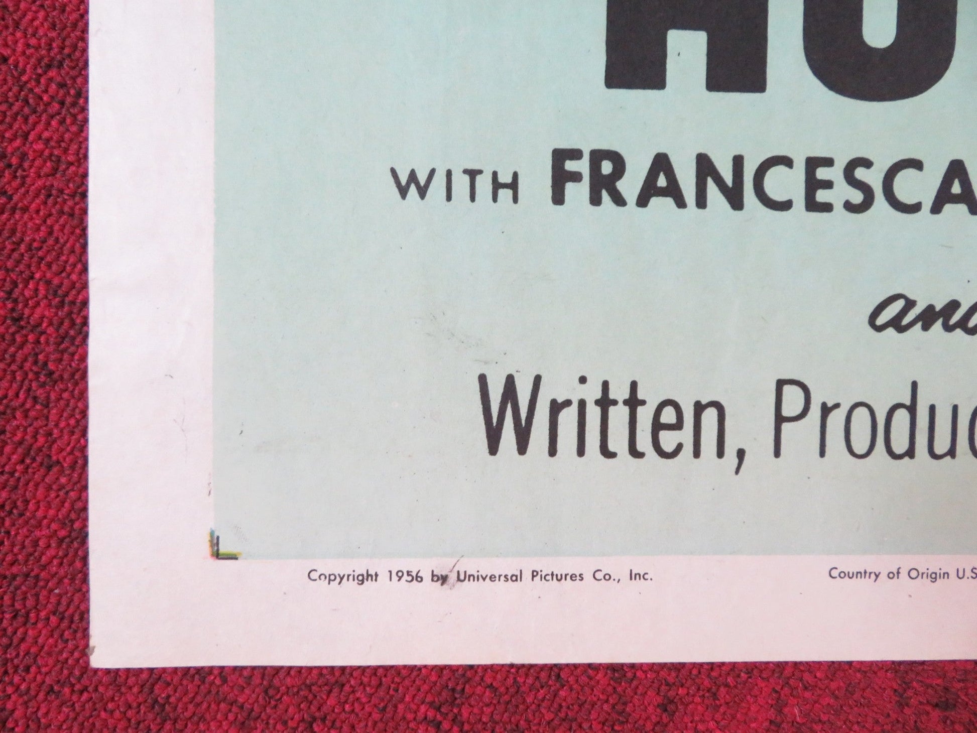 EDGE OF HELL FOLDED US ONE SHEET POSTER HUGO HAAS FRANCESCA DE SCAFFA 1956 Rendezvous Cinema Movie posters