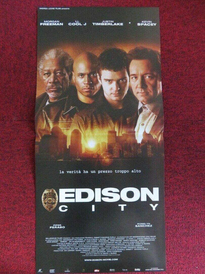 EDISON CITY ITALIAN LOCANDINA (26.5"x12.5") POSTER MORGAN FREEMAN 2005 - Rendezvous Cinema