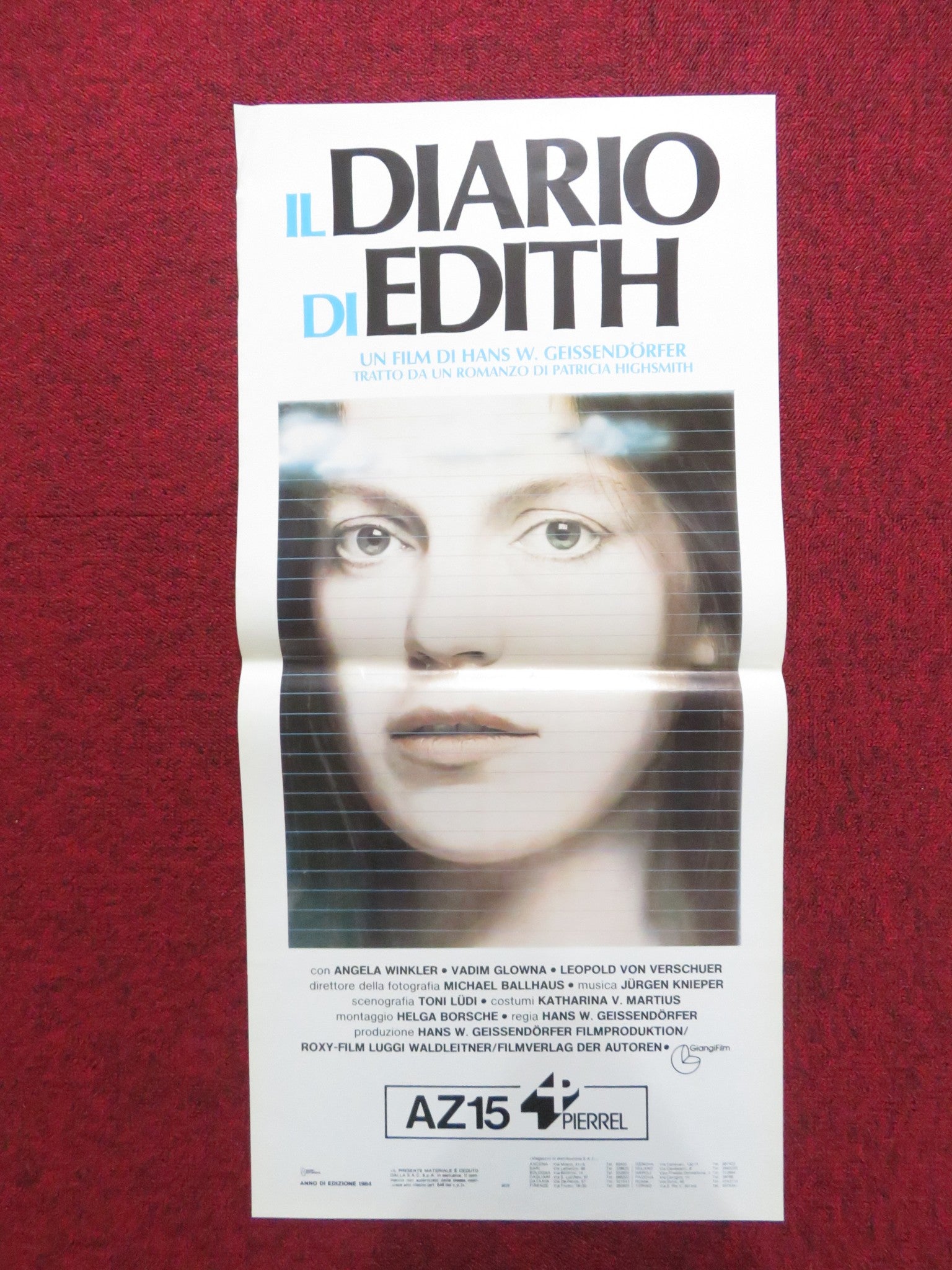 EDITHS TAGEBACH ITALIAN LOCANDINA POSTER ANGELA WINKLER VADIM GLOWNA 1984 Rendezvous Cinema Movie posters