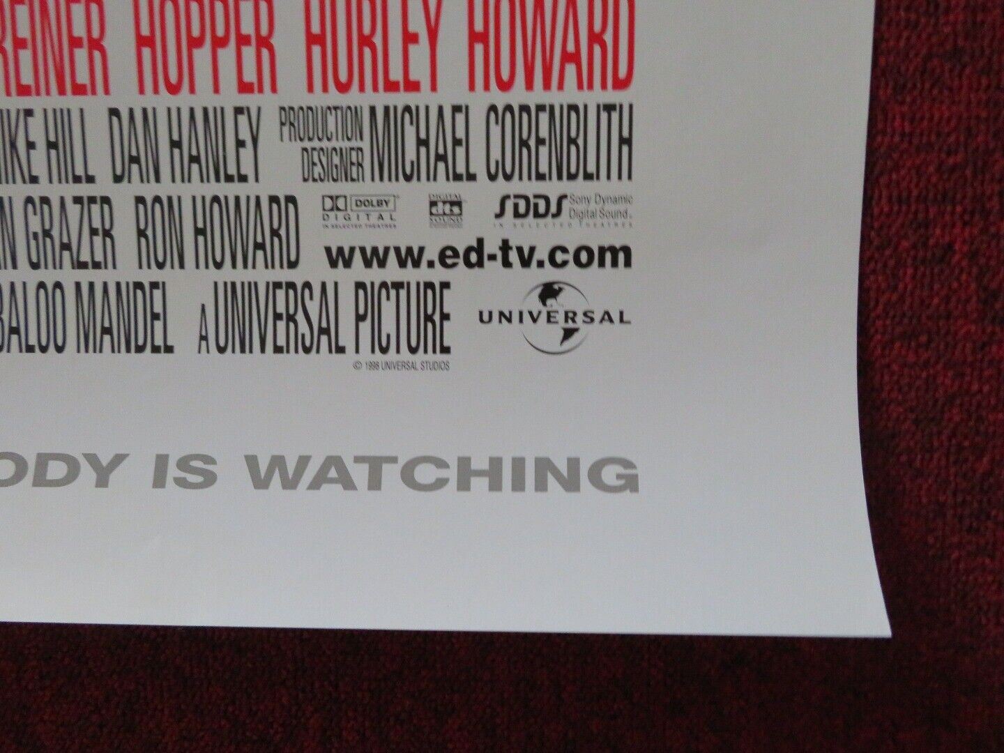 EDTV US ONE SHEET ROLLED POSTER MATTHEW MCCONAUGHEY GEOFFREY BLAKE 1999 Movie posters