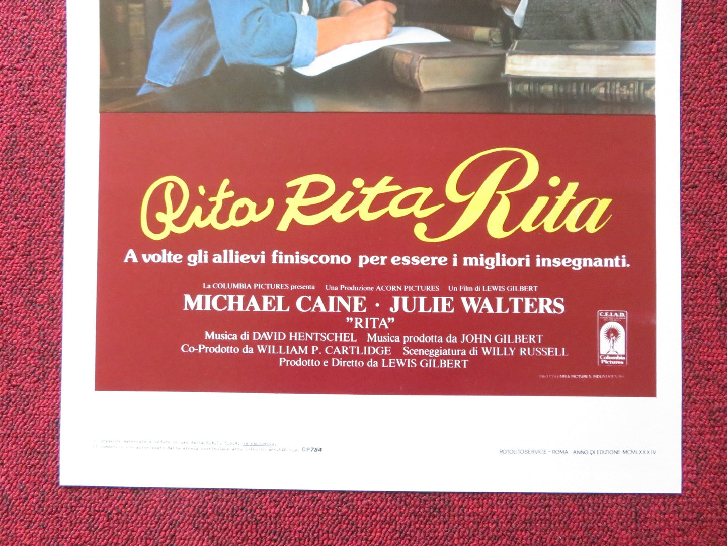 EDUCATING RITA ITALIAN LOCANDINA POSTER MICHAEL CAINE JULIE WALTERS 1983 Rendezvous Cinema Movie posters