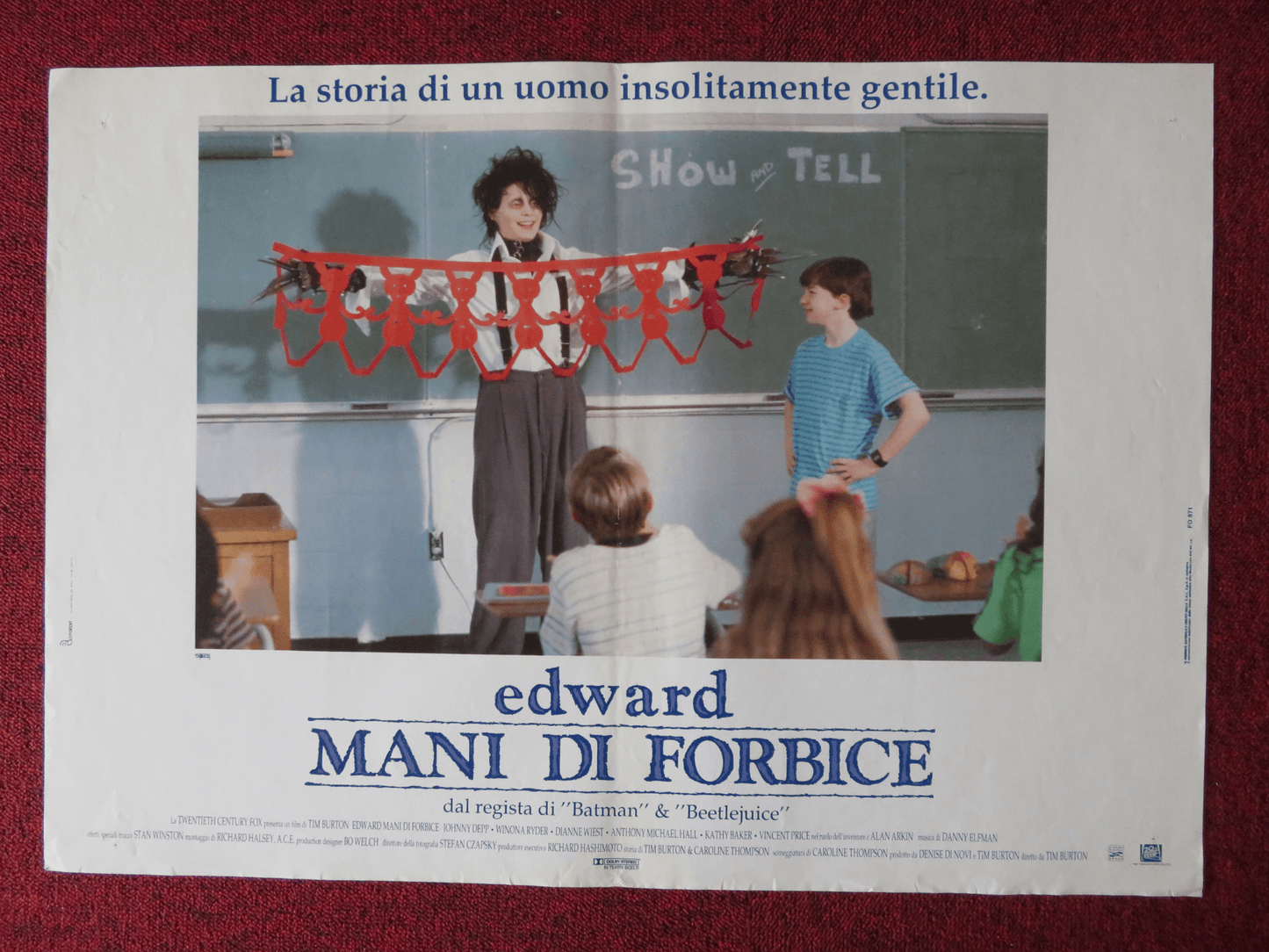 EDWARD SCISSORHANDS ITALIAN FOTOBUSTA POSTER JOHNNY DEPP WINONA RYDER 1990 Rendezvous Cinema Movie posters