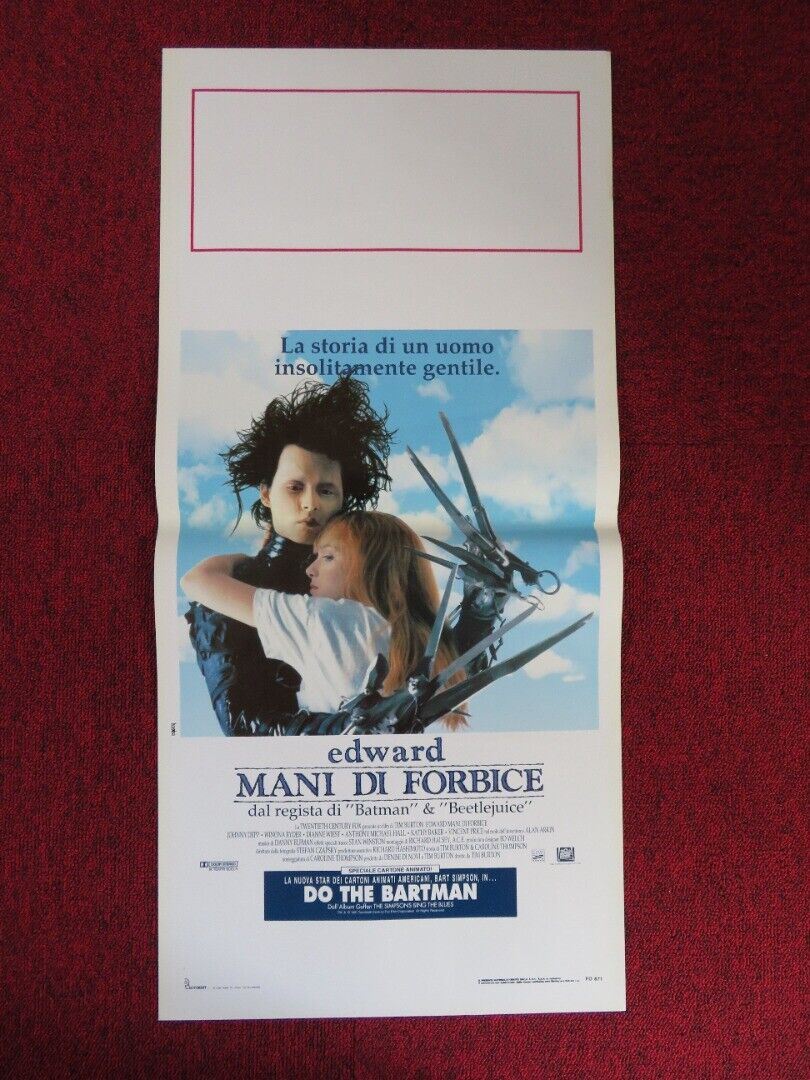 EDWARD SCISSORHANDS ITALIAN LOCANDINA (27.5"x13") POSTER JOHNNY W WRYDER 1990 Movie posters