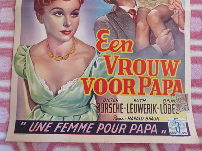 EEN VROUW VOOR PAPA / Vater braucht eine Frau BELGIUM (20"x 14") POSTER 1952 Movie posters