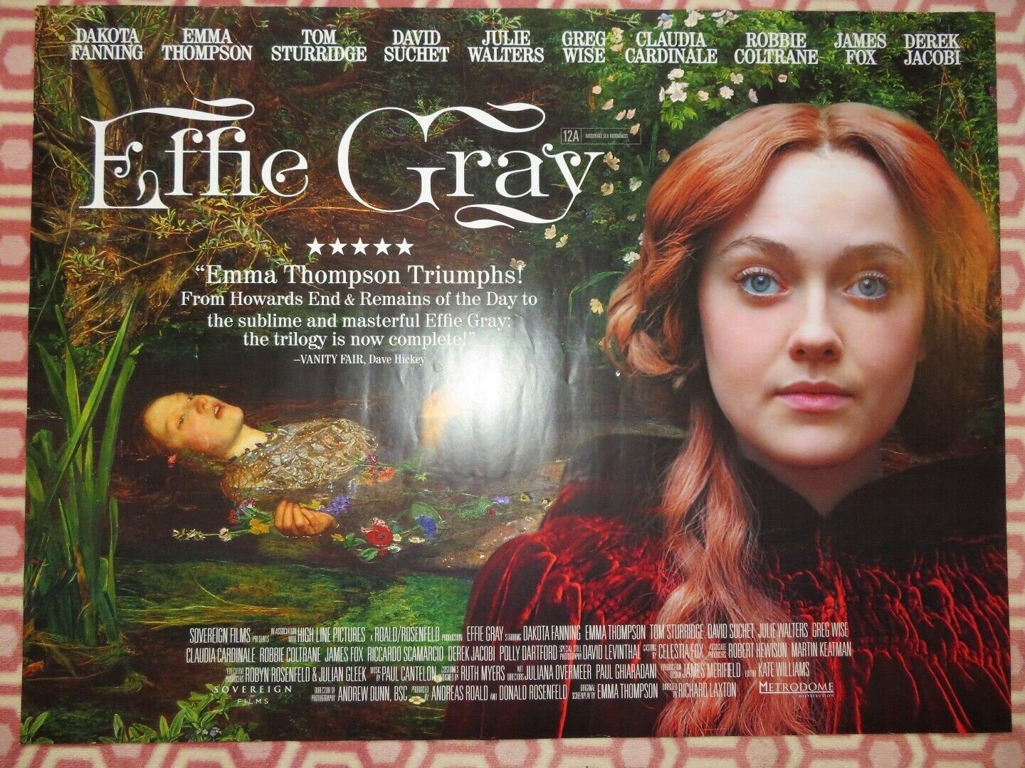 EFFIE GRAY QUAD (30"x 40") ROLLED POSTER DAKOTA FANNING EMMA THOMPSON 2014 Movie posters
