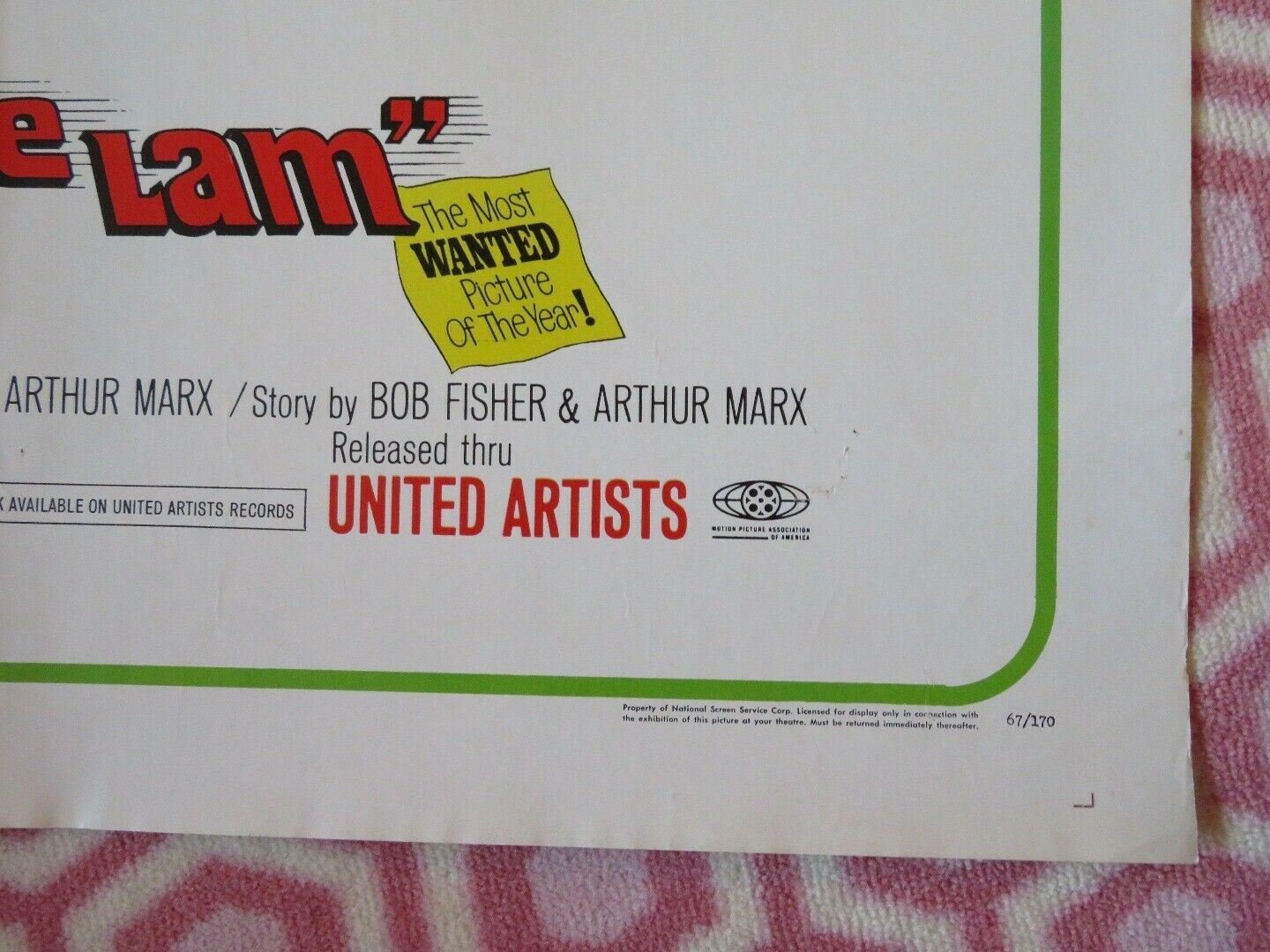 EIGHT ON THE LAM FOLDED US ONE SHEET POSTER BOB HOPE PHYLLIS DILLER 1967 Movie posters