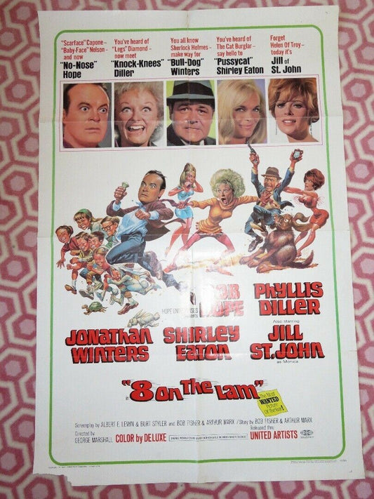 EIGHT ON THE LAM FOLDED US ONE SHEET POSTER BOB HOPE PHYLLIS DILLER 1967 Movie posters