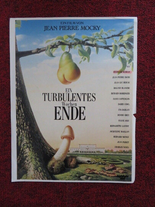 EIN TURBULENTES WOCHENENDE GERMAN POSTER (11.5"x 9") STEPHANE AUDRAN 1988 Movie posters