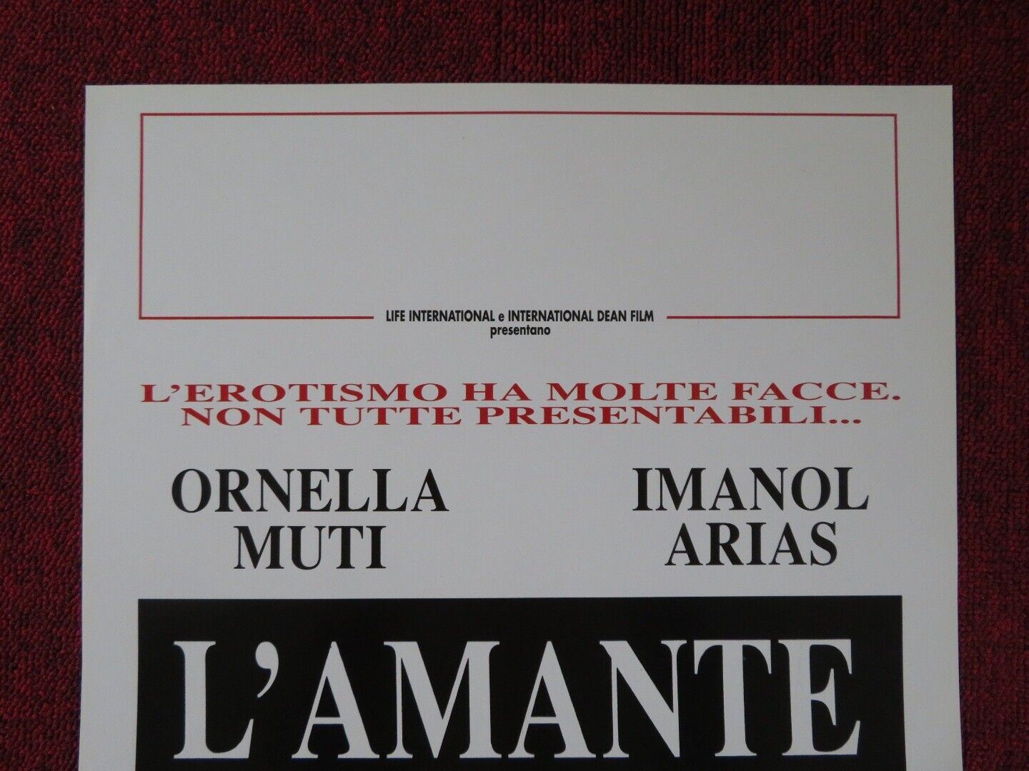 EL AMANTE BILINGUE ITALIAN LOCANDINA (27.5"x13") POSTER ORNELLA MUTI 1993 Movie posters