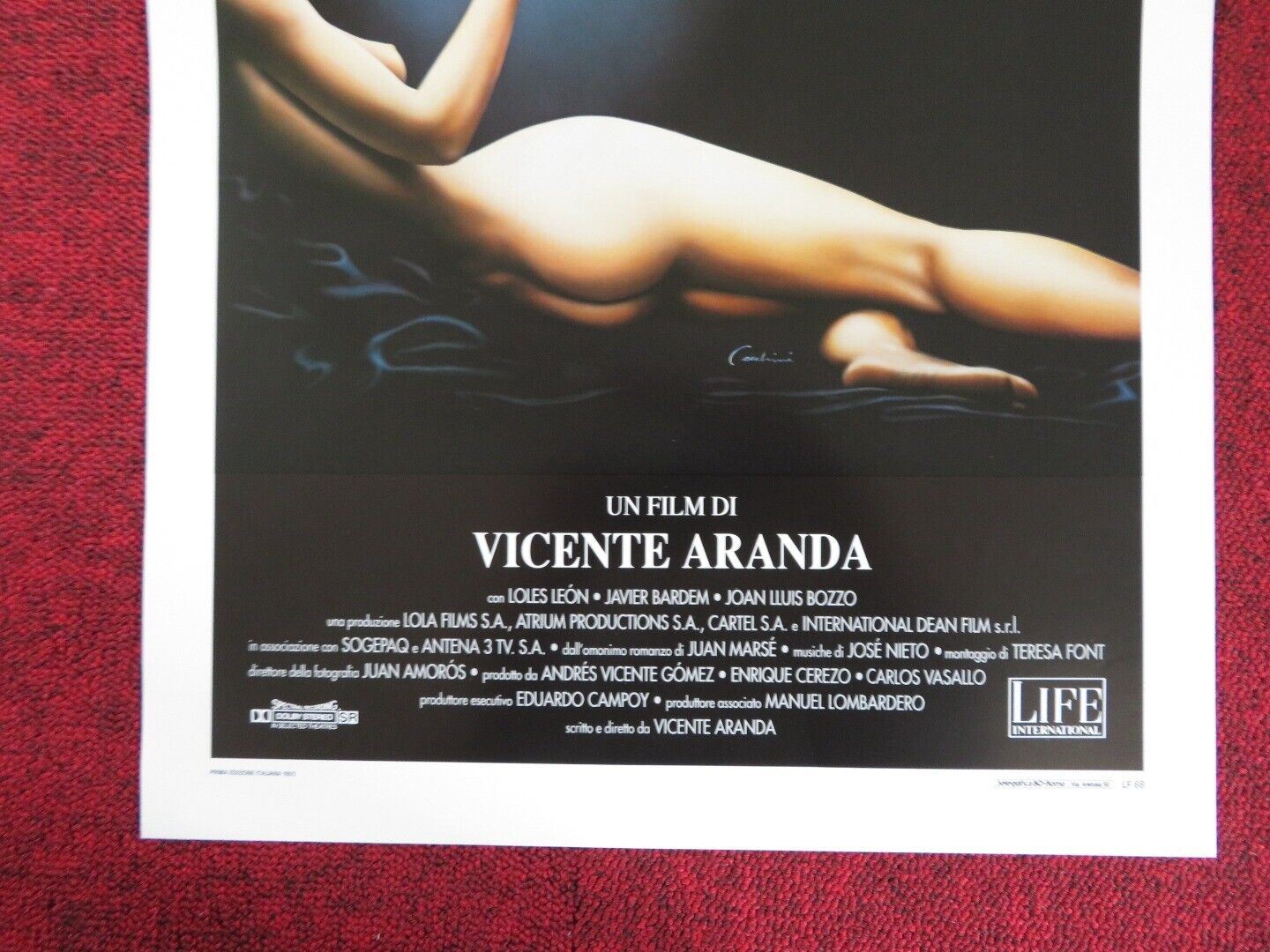 EL AMANTE BILINGUE ITALIAN LOCANDINA (27.5"x13") POSTER ORNELLA MUTI 1993 Movie posters