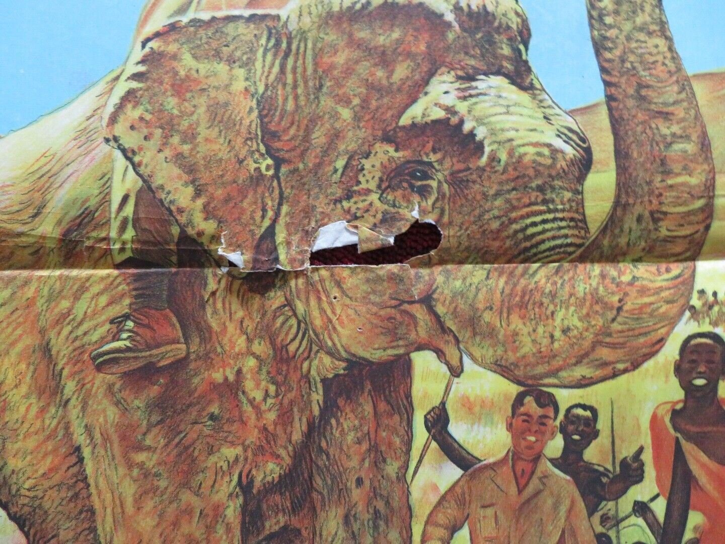 EL AVENTURERO EN KENYA / MISTER MOSES SPANISH ONE SHEET FOLDED POSTER MITCHUM Movie posters