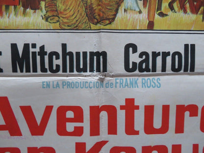 EL AVENTURERO EN KENYA / MISTER MOSES SPANISH ONE SHEET FOLDED POSTER MITCHUM Movie posters