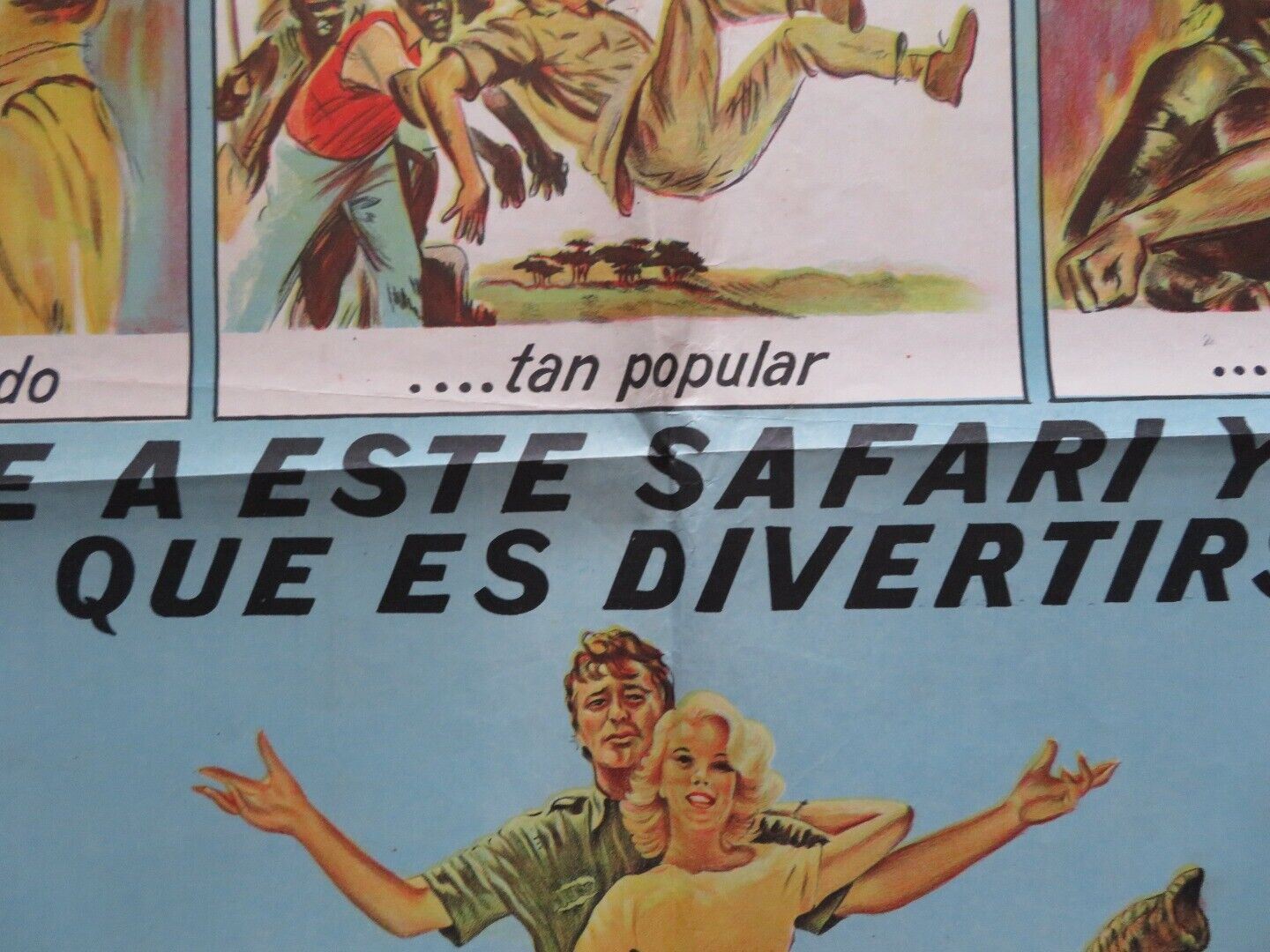 EL AVENTURERO EN KENYA / MISTER MOSES SPANISH ONE SHEET FOLDED POSTER MITCHUM Movie posters