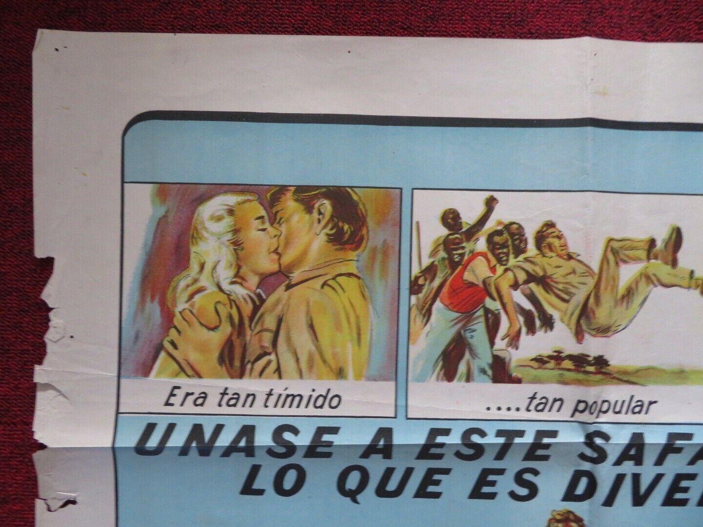EL AVENTURERO EN KENYA / MISTER MOSES SPANISH ONE SHEET FOLDED POSTER MITCHUM Movie posters