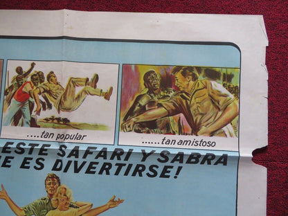 EL AVENTURERO EN KENYA / MISTER MOSES SPANISH ONE SHEET FOLDED POSTER MITCHUM Movie posters