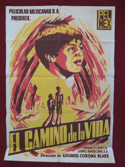 EL CAMINO DE LA VIDA MEXICO FOLDED ONE SHEET POSTER MARIO HUMBERTO 1956 - Rendezvous Cinema