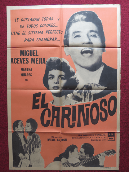 EL CARINOSO FOLDED ARGENTINA ONE SHEET POSTER M. ACEVES MEJIA M. MIJARES 1959 Rendezvous Cinema Movie posters