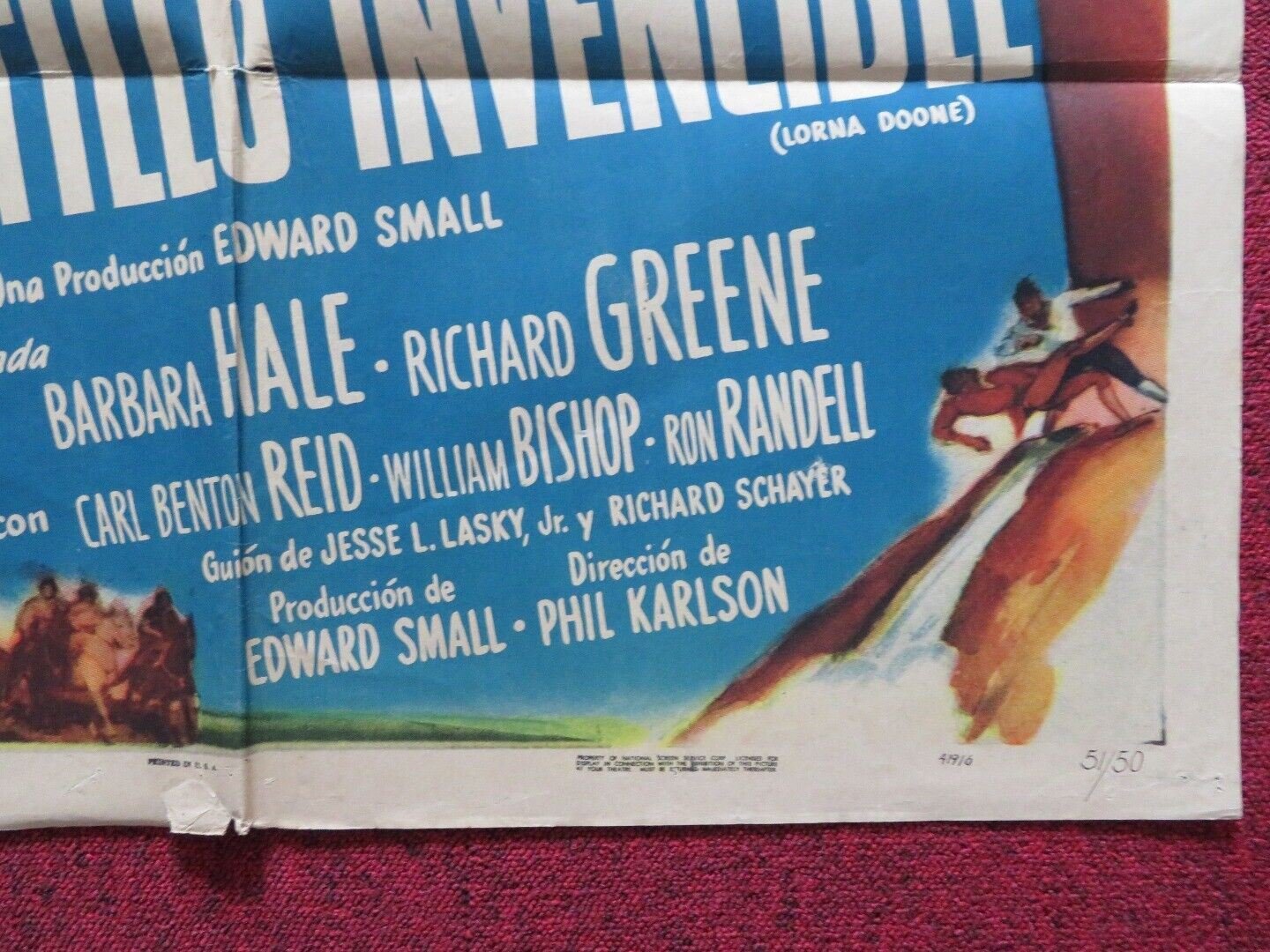 EL CASTILLIO INVENCIBLE / LORNA DOONE MEXICO ONE SHEET FOLDED POSTER 1951 Movie posters