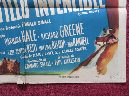 EL CASTILLIO INVENCIBLE / LORNA DOONE MEXICO ONE SHEET FOLDED POSTER 1951 Movie posters