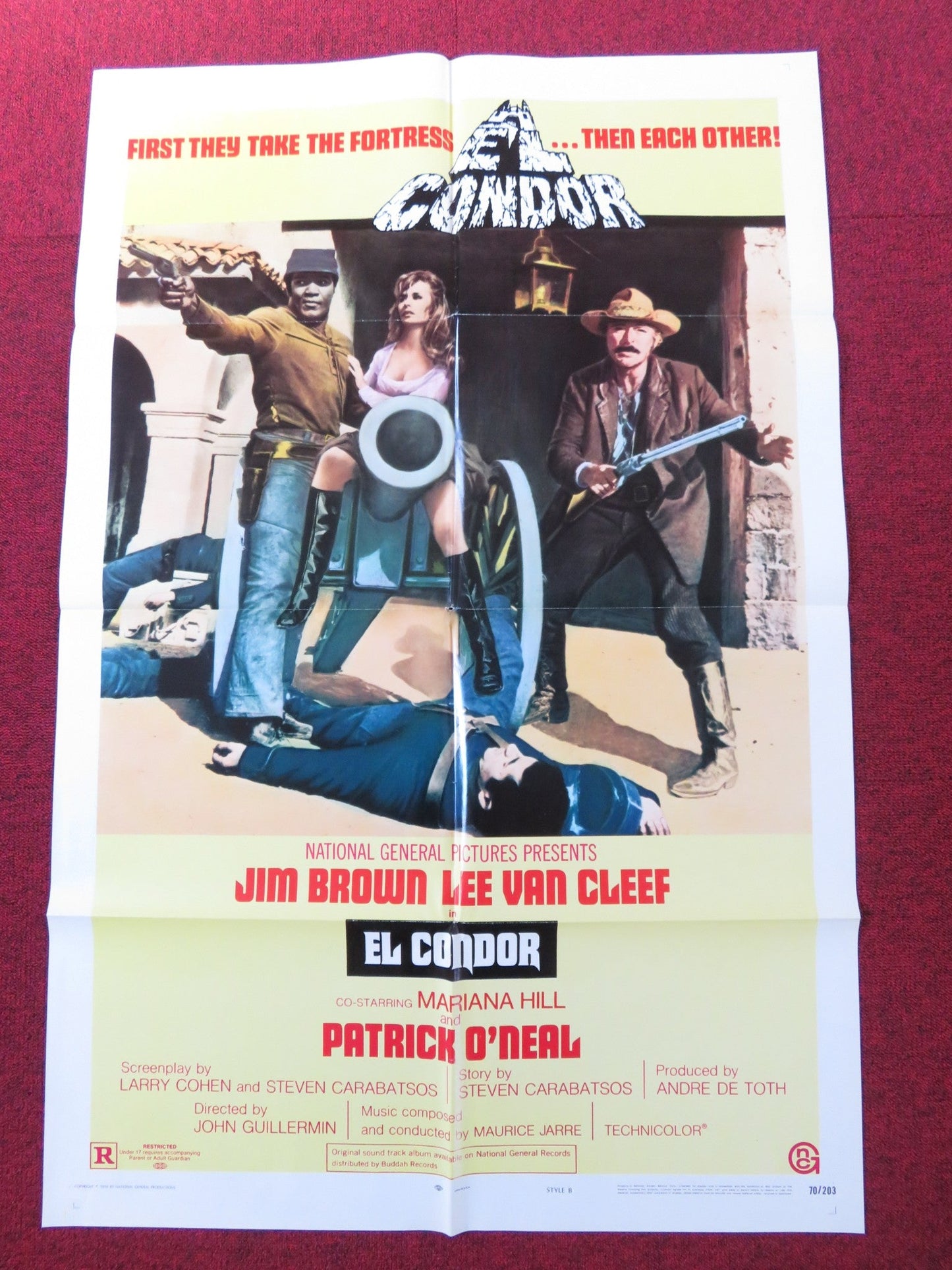 EL CONDOR - STYLE B FOLDED US ONE SHEET POSTER JIM BROWN LEE VAN CLEEF 1970 Rendezvous Cinema Movie posters