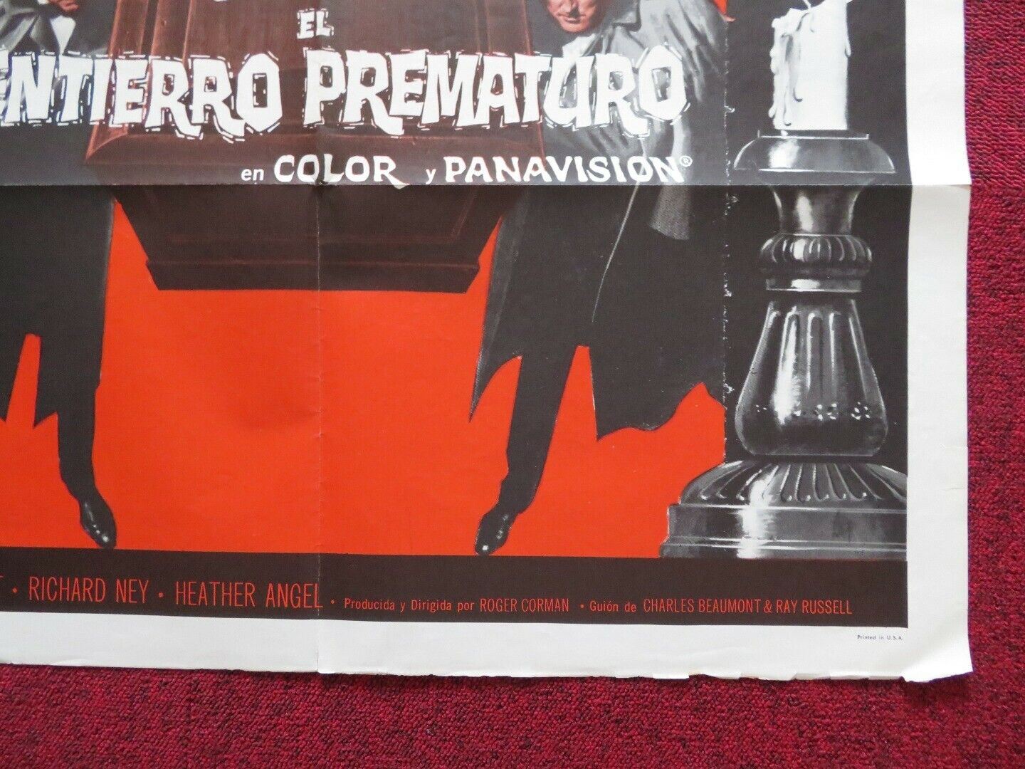 EL ENTIERRO PREMETURO / THE PREMATURE BURIAL SPANISH ONE SHEET FOLDED POSTER Movie posters