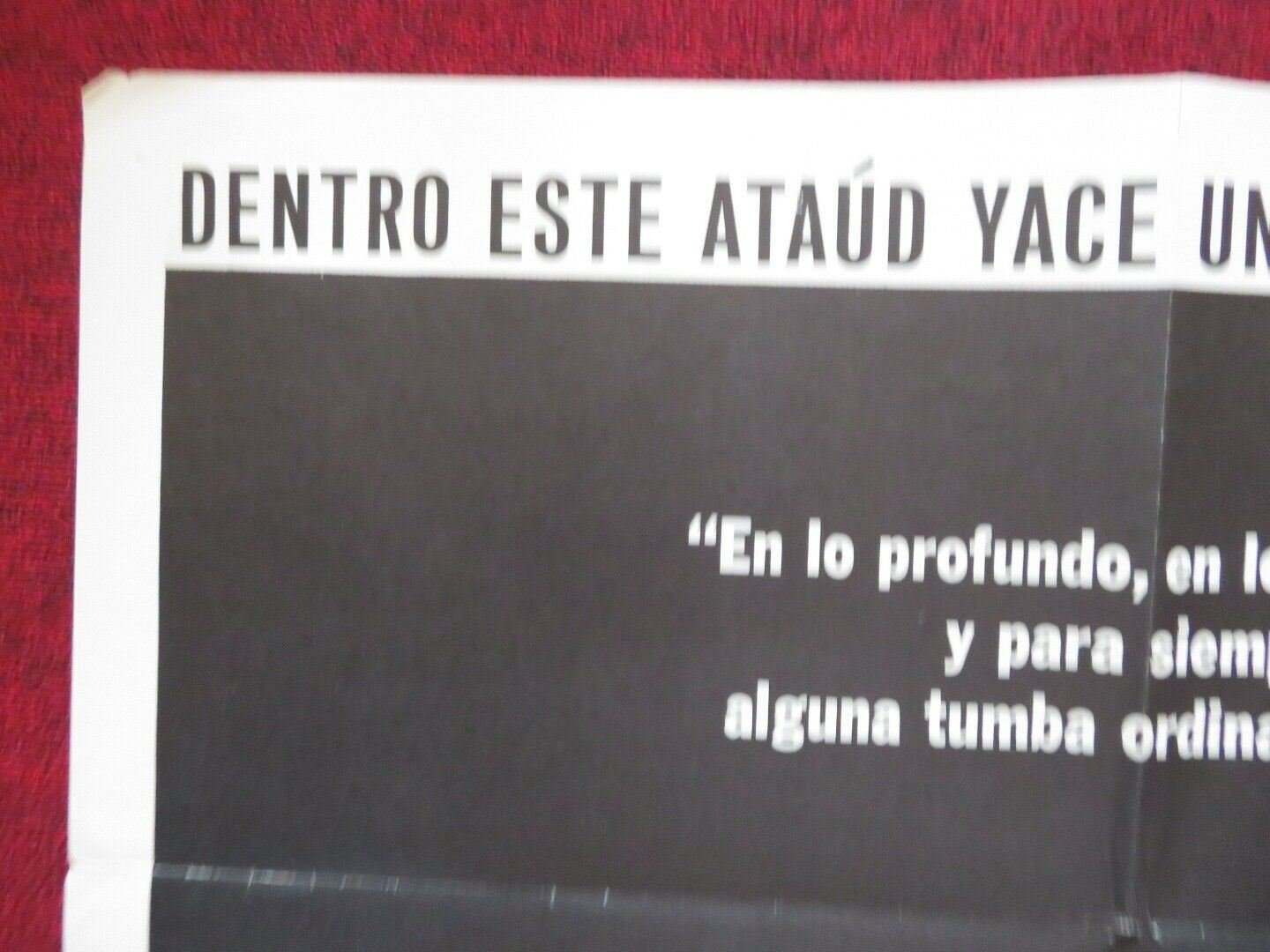 EL ENTIERRO PREMETURO / THE PREMATURE BURIAL SPANISH ONE SHEET FOLDED POSTER Movie posters