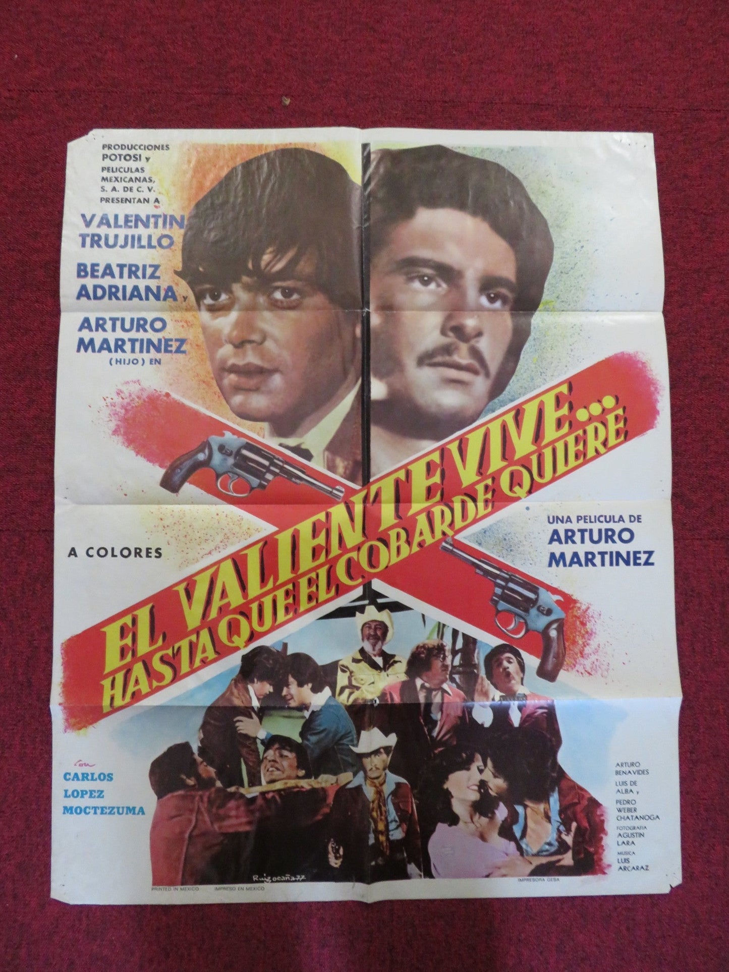 EL VALIENTE VIVE... HASTA QUE EL COBSRDE QUIERE MEXICAN POSTER V TRUJILLO 1979 Rendezvous Cinema Movie posters