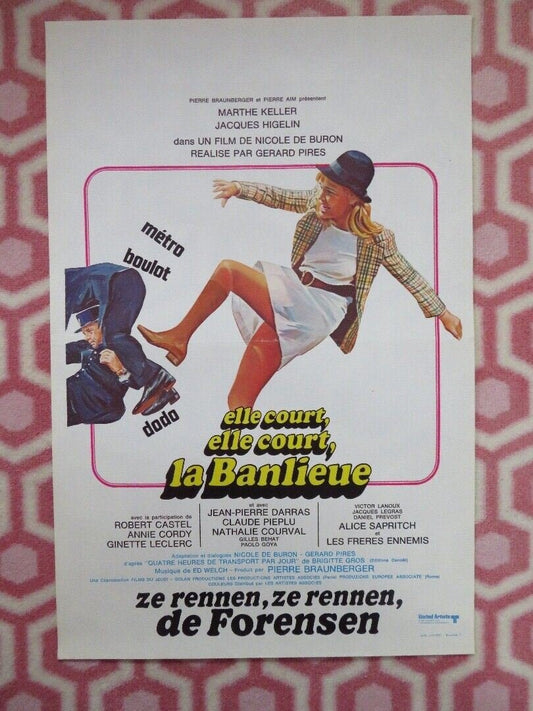 ELLE COURT, EL COURT LA BANLIEUE BELGIUM (21"x14") POSTER MARTHE KELLER 1973 - Rendezvous Cinema