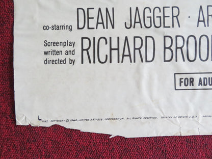 ELMER GANTRY FOLDED US ONE SHEET POSTER BURT LANCASTER JEAN SIMMONS 1960 Rendezvous Cinema Movie posters