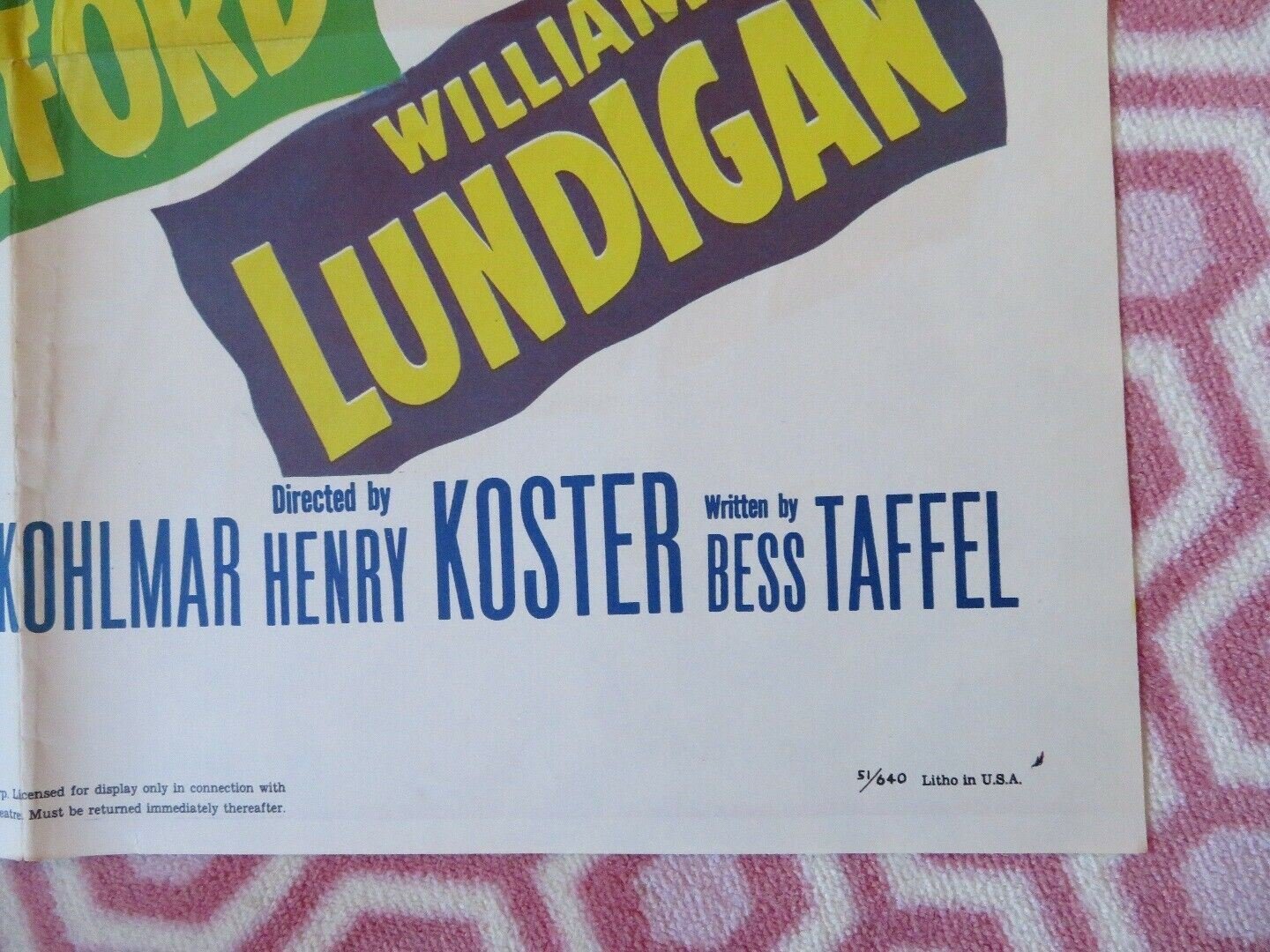 ELOPEMENT FOLDED US ONE SHEET POSTER CLIFTON WEBB ANNE FRANCIS 1951 Movie posters