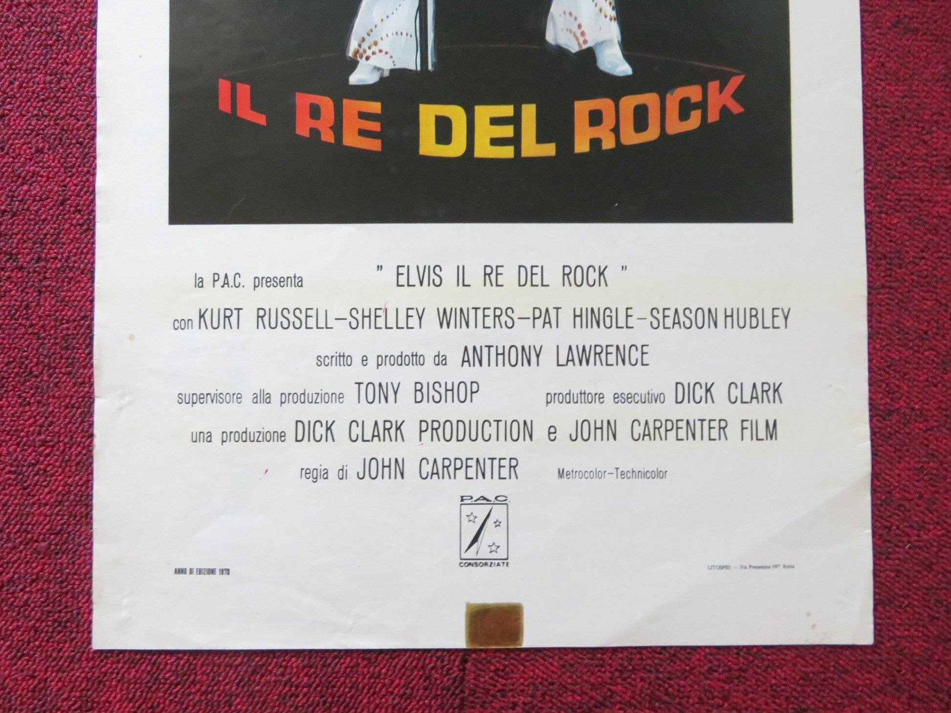 ELVIS ITALIAN LOCANDINA POSTER JOHN CARPENTER KURT RUSSELL SHELLEY WINTERS 1979 Rendezvous Cinema Movie posters