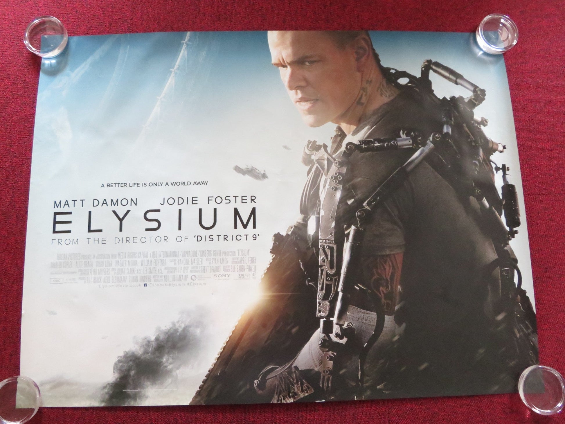 ELYSIUM UK QUAD ROLLED POSTER MATT DAMON JODIE FOSTER 2013 Rendezvous Cinema Movie posters