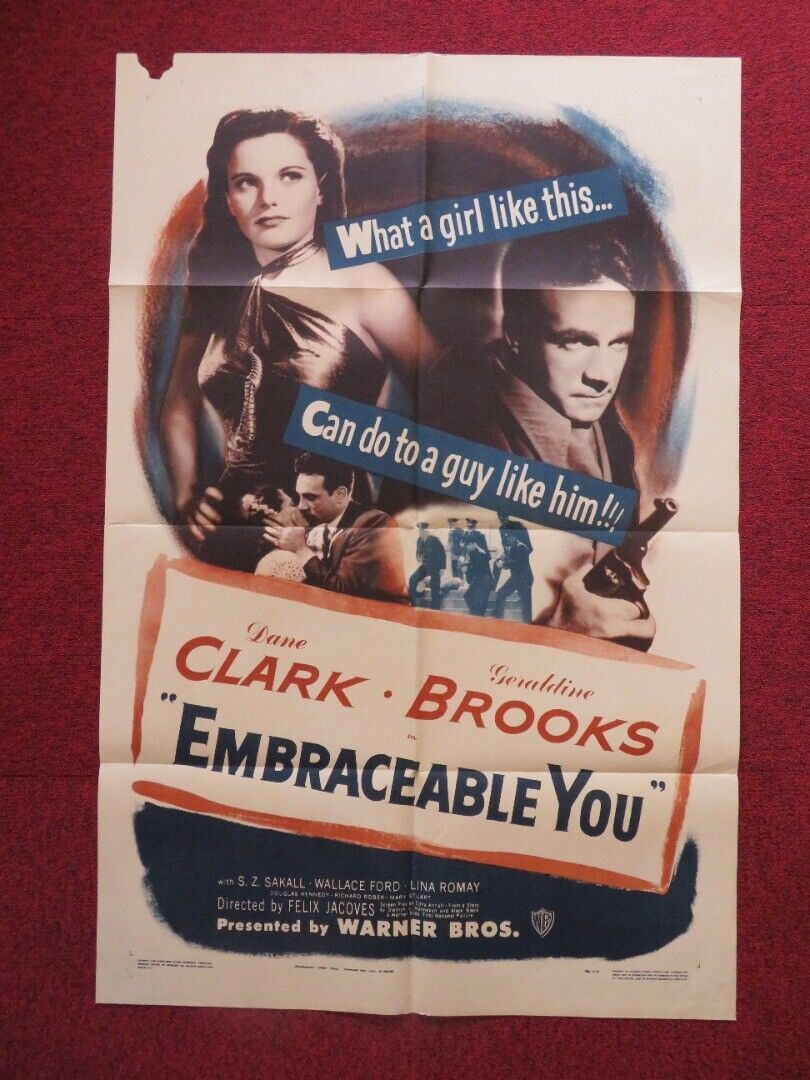 EMBRACABLE YOU FOLDED US ONE SHEET POSTER DANE CLARK GERALDINE BROOKS 1948 Movie posters