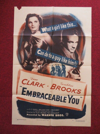 EMBRACABLE YOU FOLDED US ONE SHEET POSTER DANE CLARK GERALDINE BROOKS 1948 Movie posters