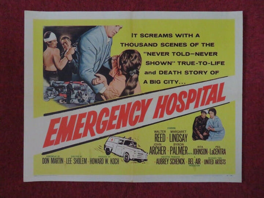 EMERGENCY HOSPITAL US HALF SHEET (22"x 28") POSTER WALTER REED 1956 Movie posters