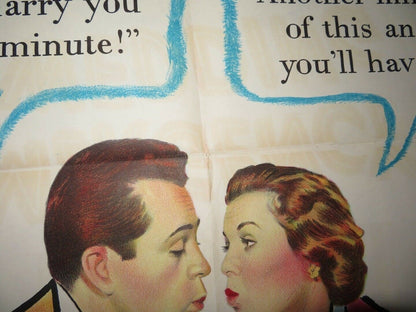 EMERGENCY WEDDING FOLDED US ONE SHEET POSTER LARRY PARKS BARBARA HALE 1950 Movie posters