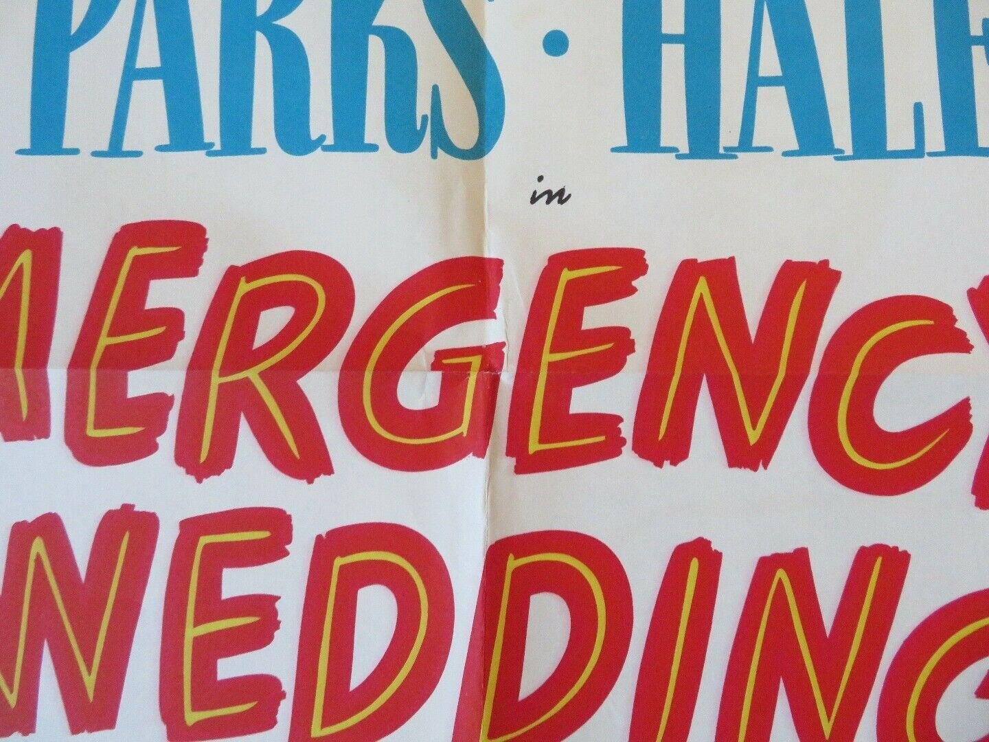 EMERGENCY WEDDING FOLDED US ONE SHEET POSTER LARRY PARKS BARBARA HALE 1950 Movie posters