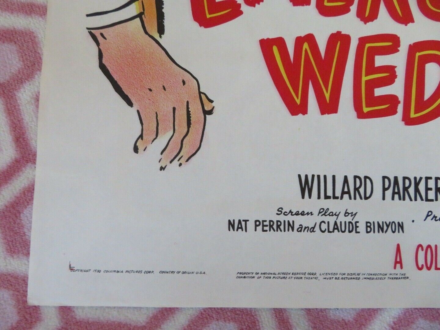 EMERGENCY WEDDING FOLDED US ONE SHEET POSTER LARRY PARKS BARBARA HALE 1950 Movie posters