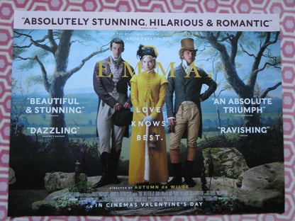 EMMA QUAD (30"x 40") ROLLED POSTER JANE AUSTEN BILL NIGHY MIRANDA HART 2020 Movie posters