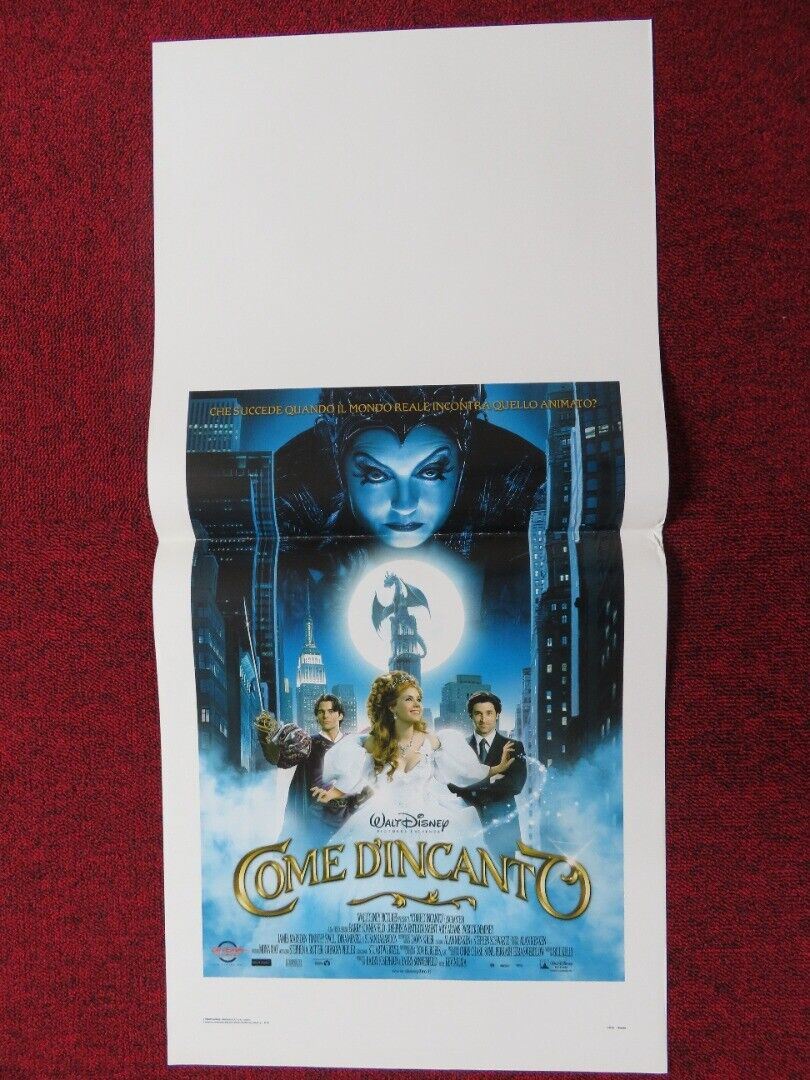 ENCHANTED ITALIAN LOCANDINA (27.5"x13") POSTER DISNEY AMY ADAMS 2007 Movie posters