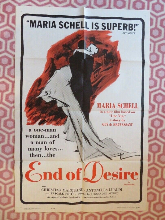 END OF DESIRE ONE SHEET POSTER MARIA SCHELL ALEXANDRE ASTRUL 1962 Movie posters
