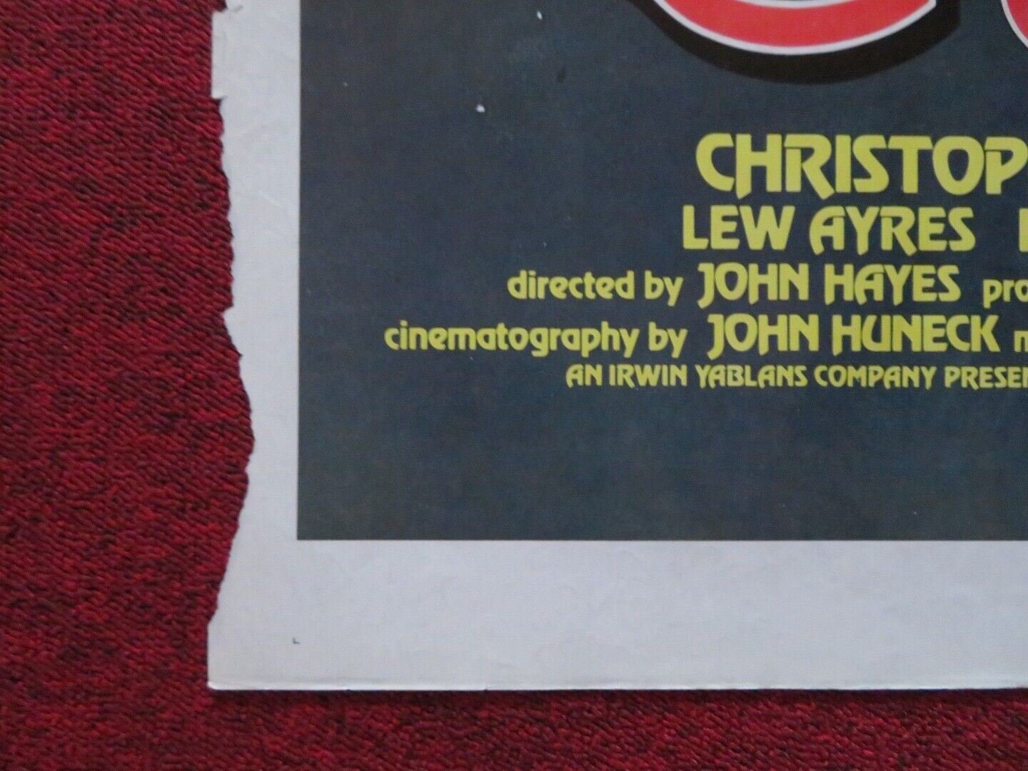 END OF THE WORLD FOLDED US ONE SHEET POSTER CHRISTOPHER LEE SUE LYON 1977 Movie posters