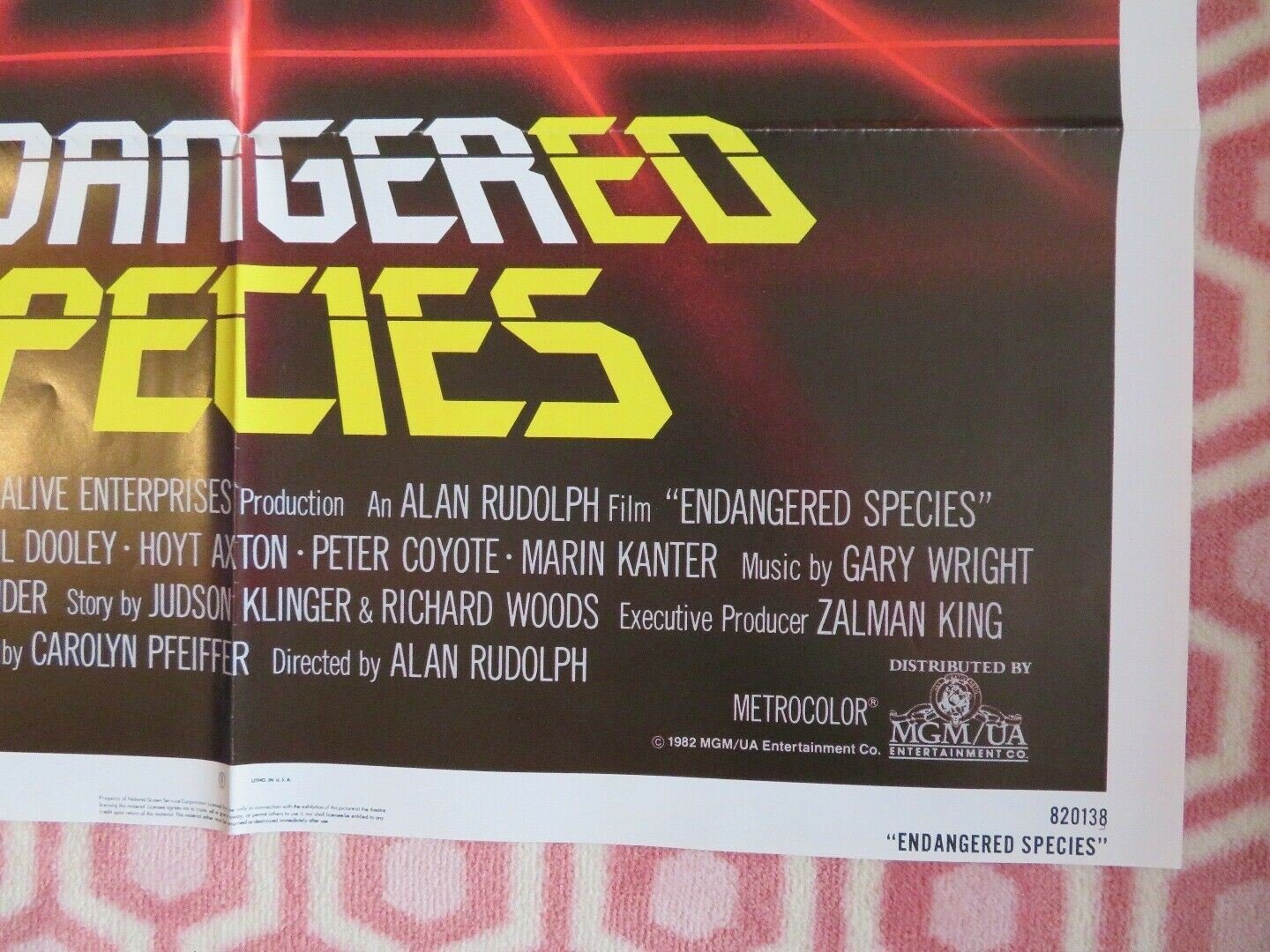 ENDANGERED SPECIES US ONE SHEET POSTER ROBERT URICH JOBETH WILLIAMS 1982 Movie posters