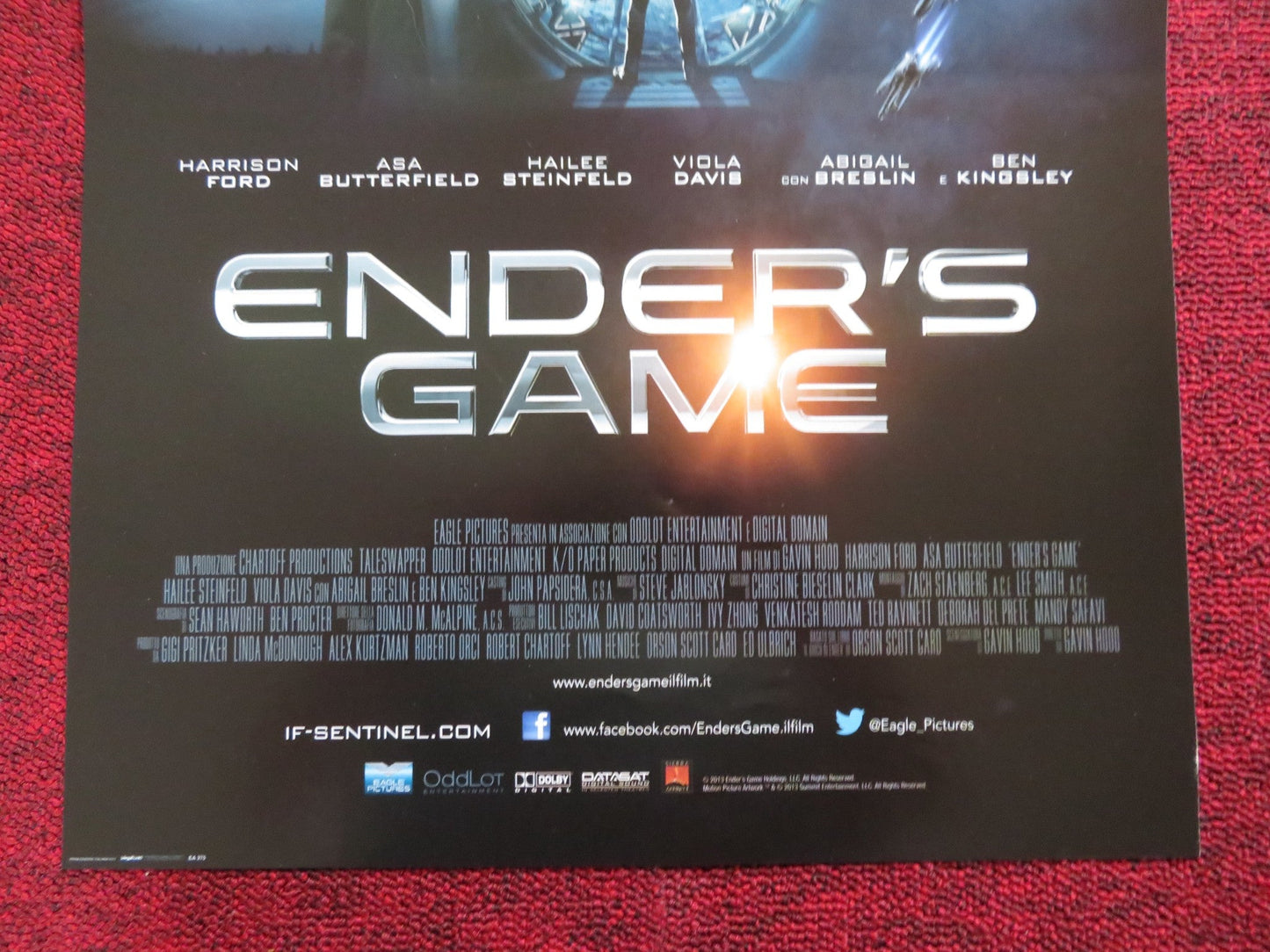 ENDER'S GAME ITALIAN LOCANDINA POSTER HARRISON FORD ASA BUTTERFIELD 2013 Rendezvous Cinema Movie posters