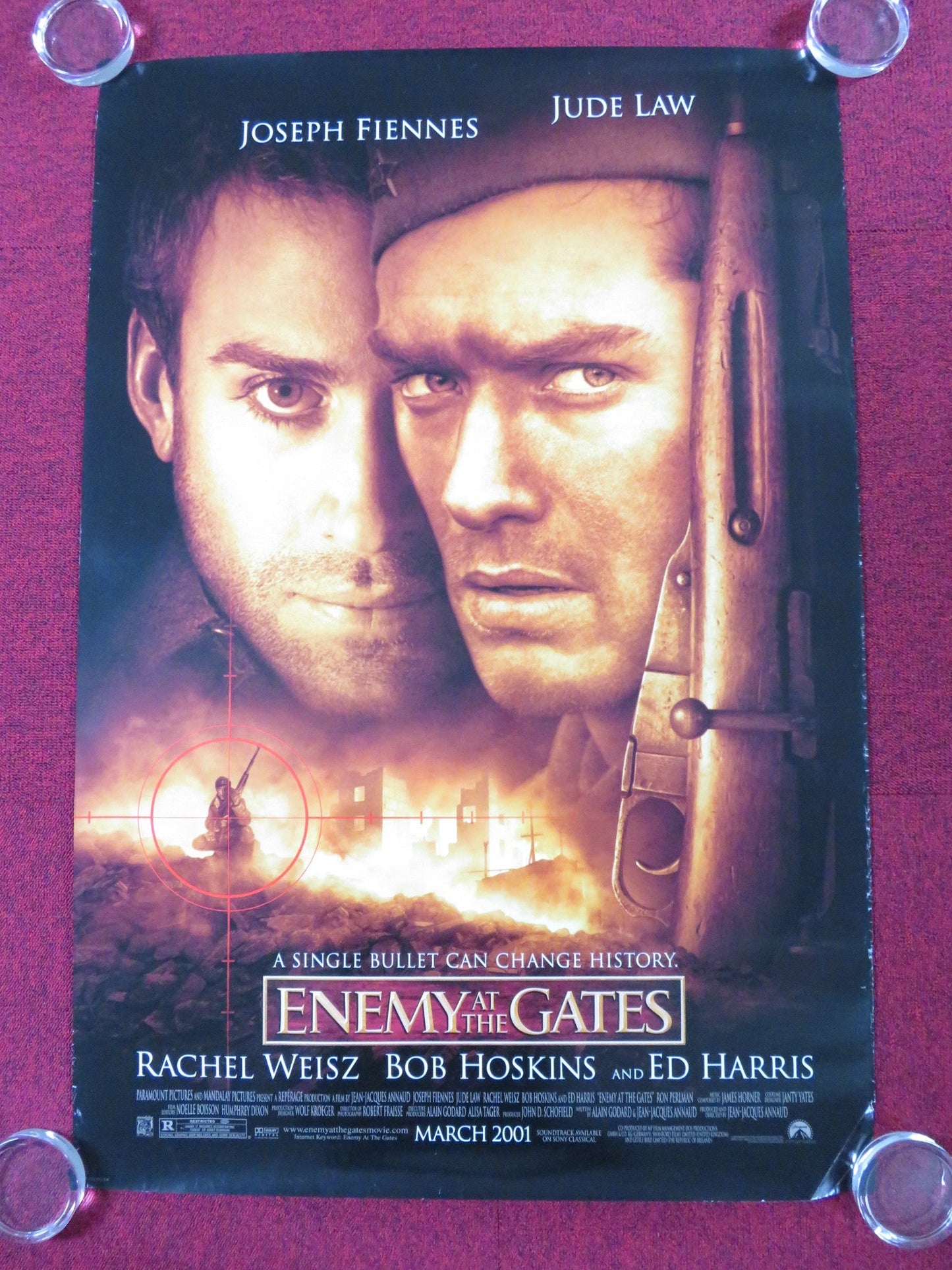 ENEMY AT THE GATES US ONE SHEET ROLLED POSTER JUDE LAW JOSEPH FIENNES 2001 Rendezvous Cinema Movie posters