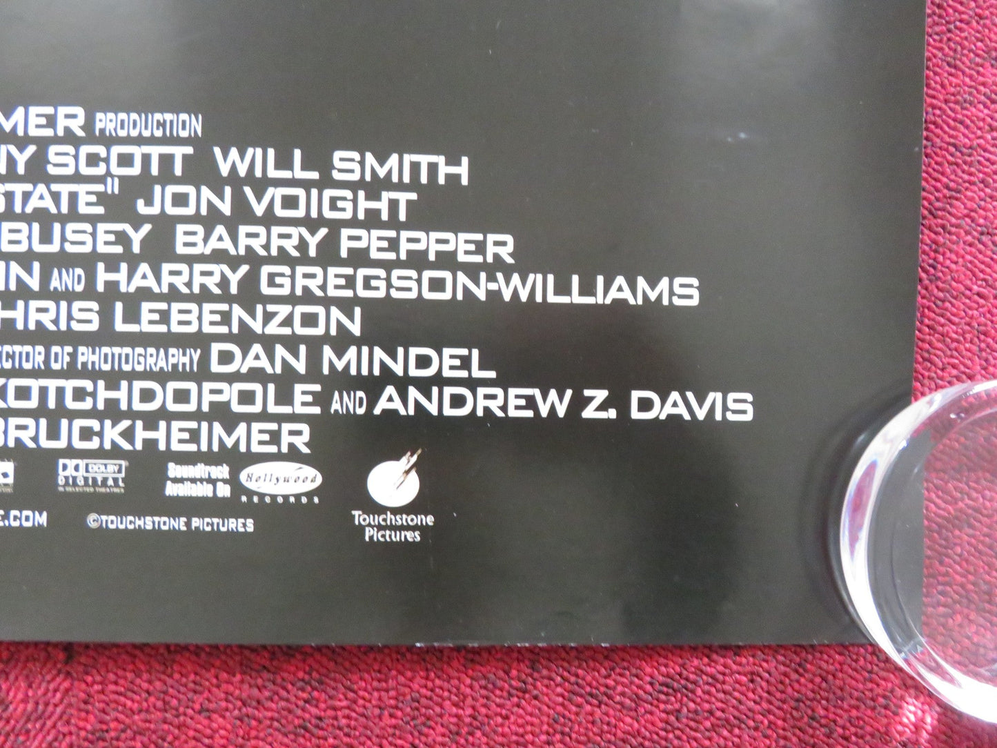 ENEMY OF THE STATE UK QUAD (30"x 40") ROLLED POSTER WILL SMITH GENE HACKMAN 1998 Rendezvous Cinema Movie posters