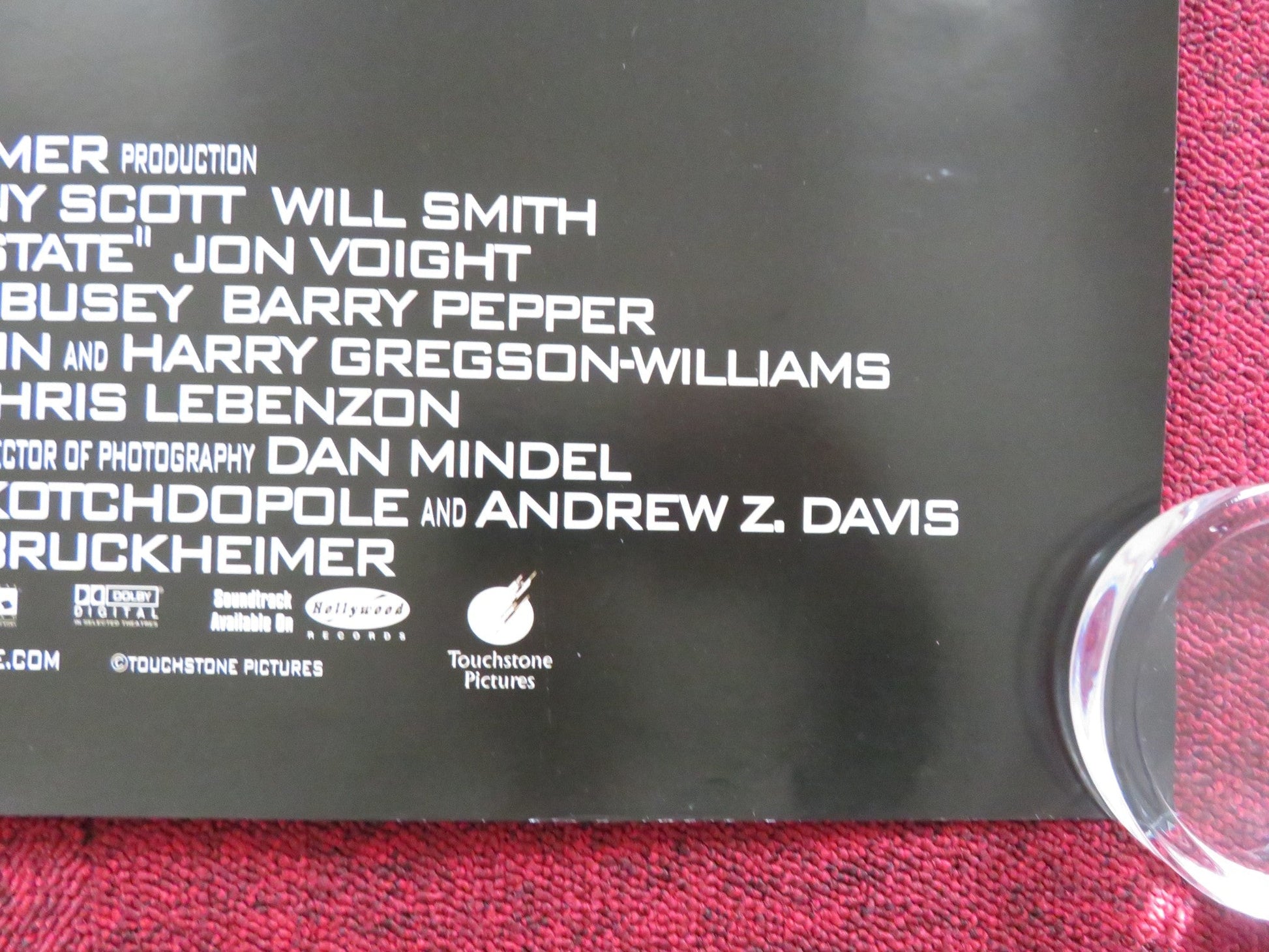 ENEMY OF THE STATE UK QUAD (30"x 40") ROLLED POSTER WILL SMITH GENE HACKMAN 1998 Rendezvous Cinema Movie posters