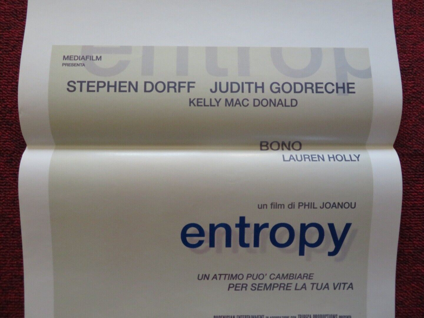 ENTROPY ITALIAN LOCANDINA (27.5"x13") POSTER STEPHEN DORFF JUDITH GODRECHE 2000 - Rendezvous Cinema