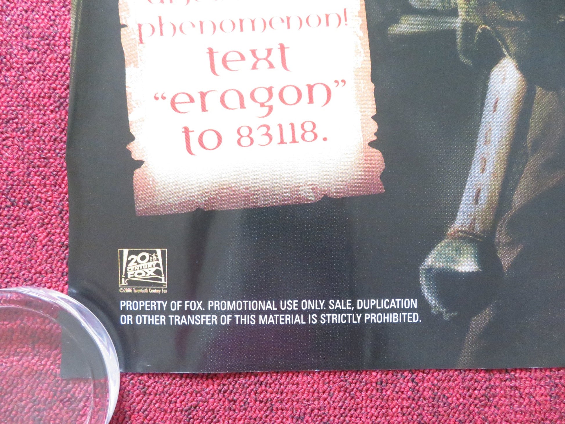 ERAGON UK QUAD ROLLED POSTER ED SPELEERS JEREMY IRONS 2006 Rendezvous Cinema Movie posters