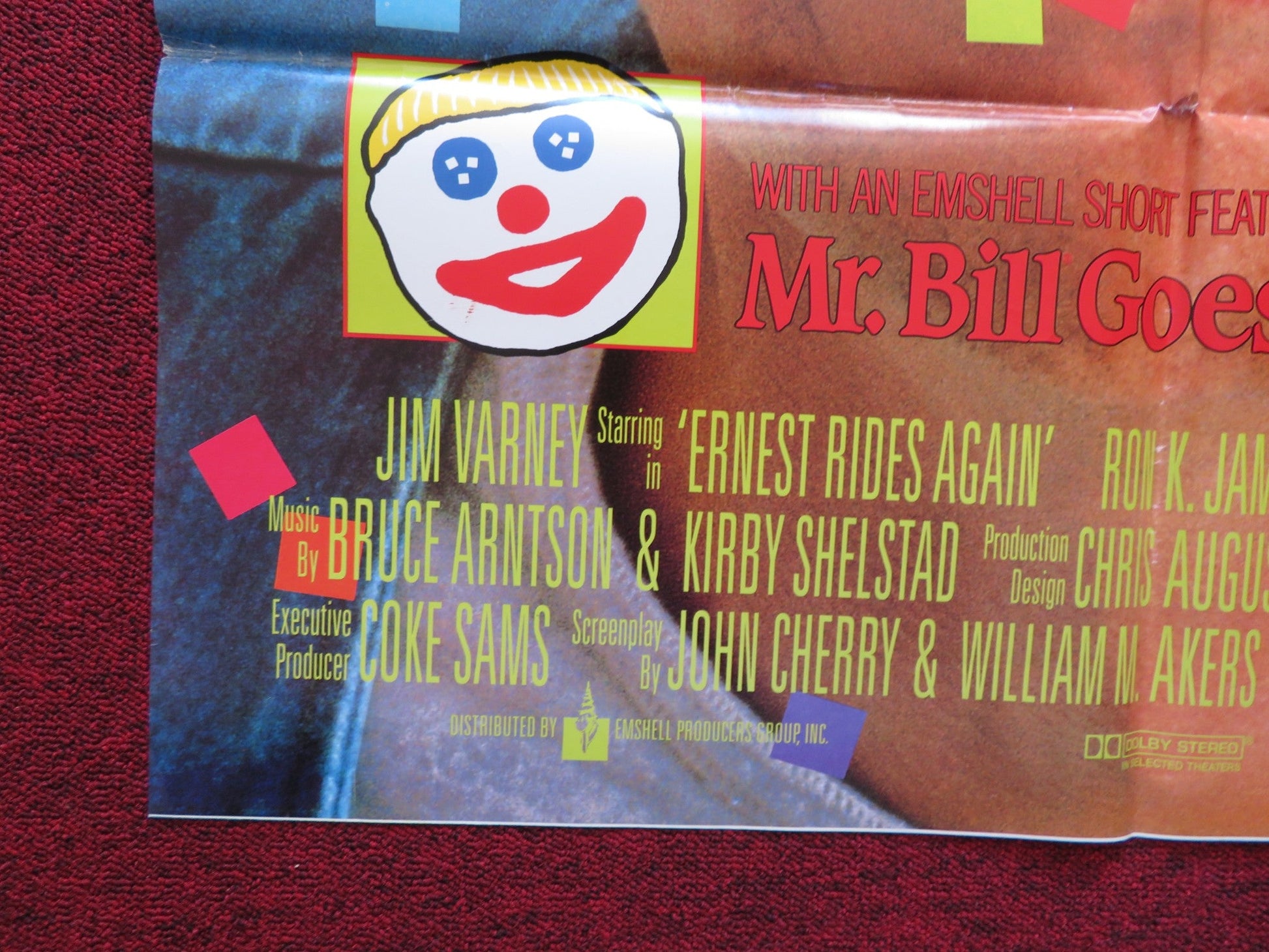 ERNEST RIDES AGAIN FOLDED US ONE SHEET POSTER JIM VARNEY RON K. JAMES 1993 Rendezvous Cinema Movie posters